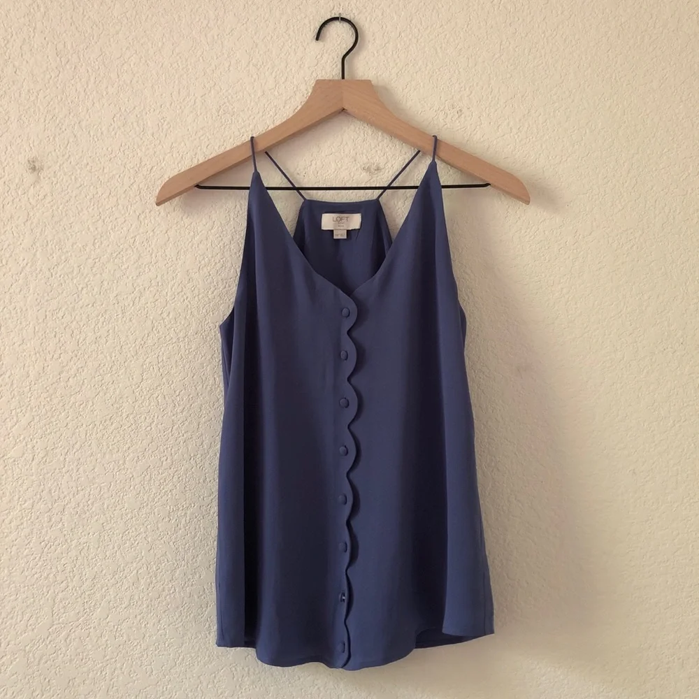 LOFT Outlet Scallop Button Front Cami - Picture 1 of 9